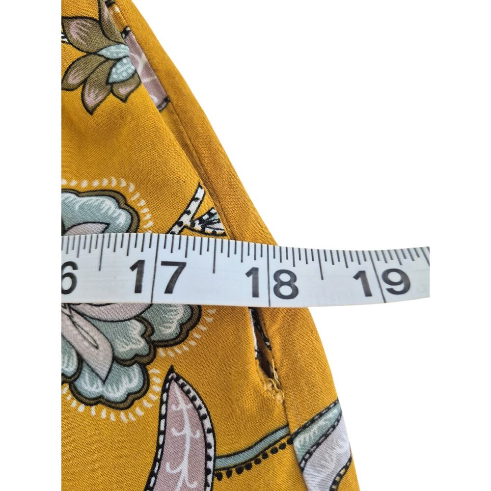 Jaase Wide Leg Pants Sz S Novelty Print High Waist Boho Flowy Summer Festival - Picture 7 of 10